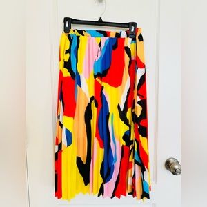 Beautiful multi color pleated skirt.